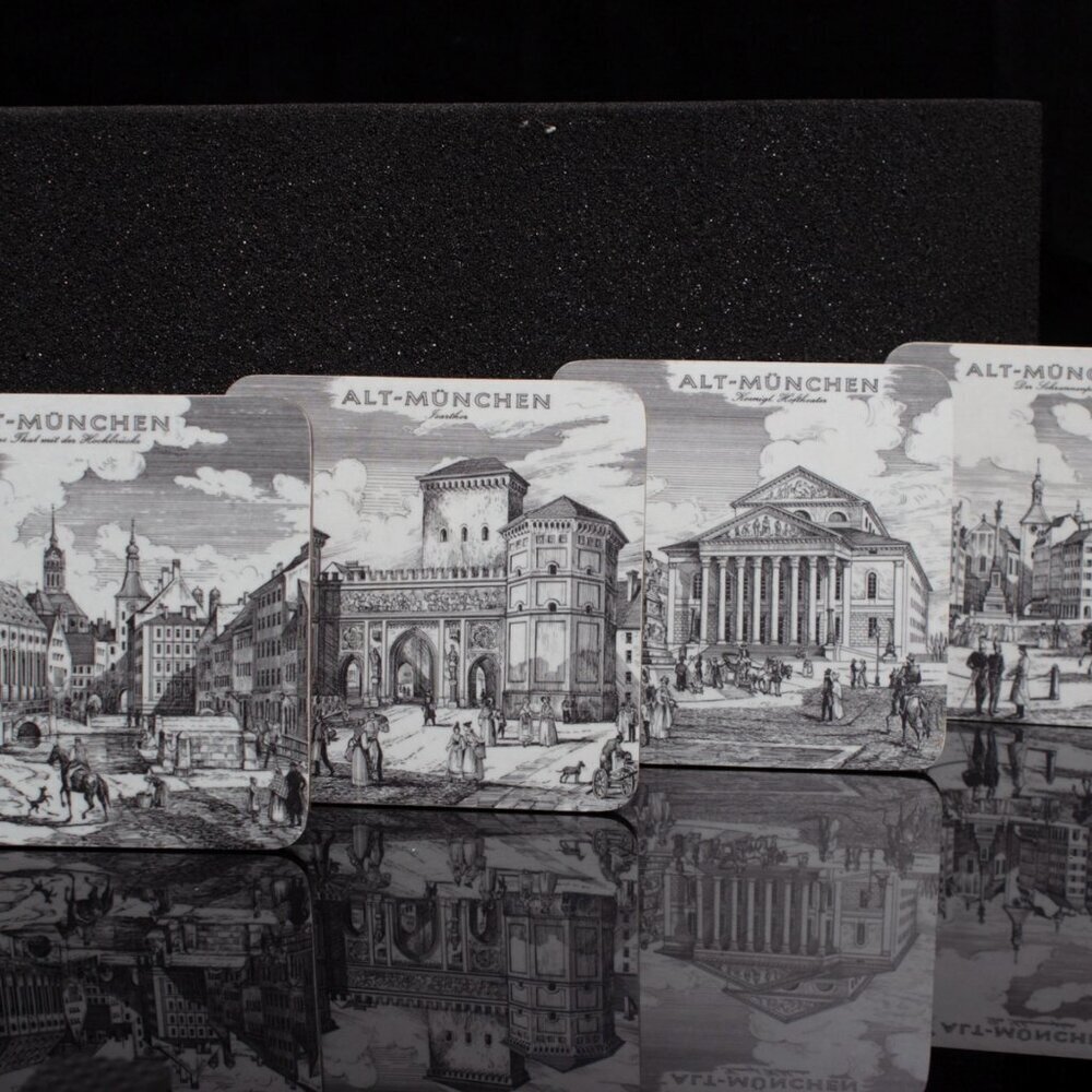 Vintage Alt-München Coasters By Schuberth  Set Of 4 - Picture 7 of 8